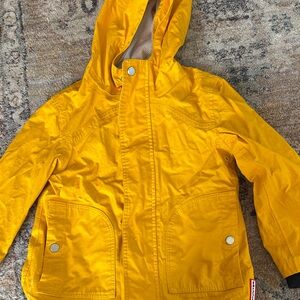 Hunter Bright Yellow Jacket with Red Zipper